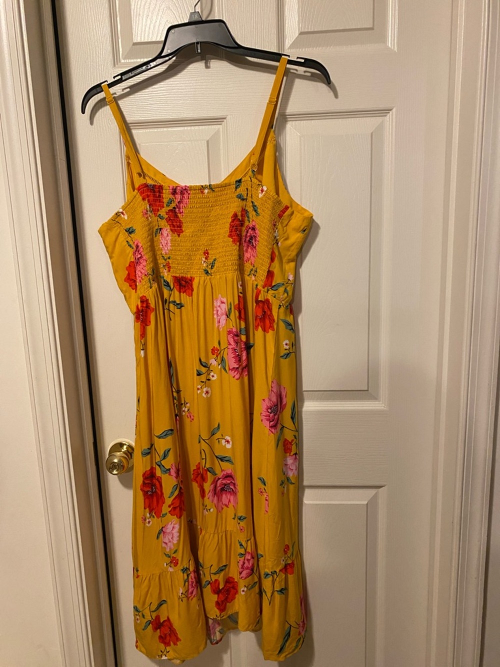 Old Navy Yellow Floral Spaghetti Strap Midi Dress - Picture 5 of 5